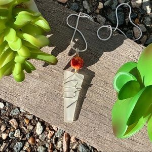 Hand Crafted Sea Glass and Glass Bead Necklace